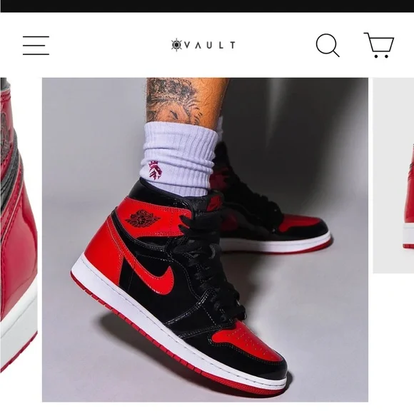 THE VAULT - NIKE AIR JORDAN 1 RETRO HIGH OG PATENT BRED - Picture 8 of 10